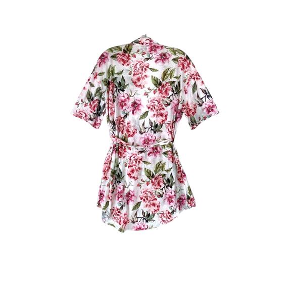 Show Me Your Mumu ROBE Womens One Size OS Brie Pink Floral Belted - Picture 9 of 13